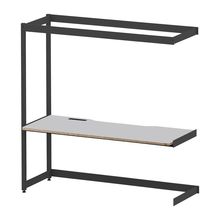 コモンファニチャー　CUC-187TWHN-TF　シェルフデスク 棚なしタイプ 連増　W1800×D700×H1800［ブラック×ライトグレー］