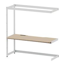コモンファニチャー　CUC-187TWHN-WE　シェルフデスク 棚なしタイプ 連増　W1800×D700×H1800［ホワイトグレー×ベージュ］