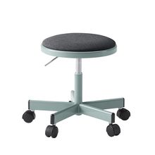 コモンファニチャー　CUCH-301CD-AW2　ロースツール ナイロン双輪キャスター　布地張り［ブルーグリーン×オフブラック］