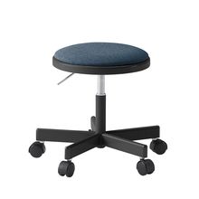 コモンファニチャー　CUCH-301CD-BB4　ロースツール ナイロン双輪キャスター　布地張り［ブラック×ダックブルー］