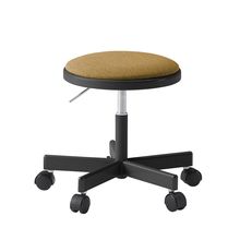 コモンファニチャー　CUCH-301CD-BY2　ロースツール ナイロン双輪キャスター　布地張り［ブラック×ディープイエロー］