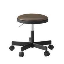 コモンファニチャー　CUCH-301D-BH4　ロースツール ナイロン双輪キャスター　ビニールレザー張り［ブラック×カシューブラウン］