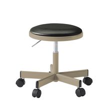 コモンファニチャー　CUCH-301D-ET1　ロースツール ナイロン双輪キャスター　ビニールレザー張り［ベージュ×ブラック］