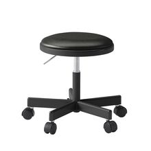 コモンファニチャー　CUCH-301DM-BT1　ロースツール 抵抗付ウレタン双輪キャスター　ビニールレザー張り［ブラック×ブラック］