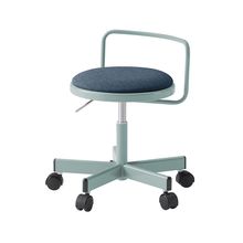 コモンファニチャー　CUCH-302CD-AB4　ロースツール 腰フレーム付 ナイロン双輪キャスター　布地張り［ブルーグリーン×ダックブルー］