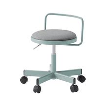 コモンファニチャー　CUCH-302CD-AC5　ロースツール 腰フレーム付 ナイロン双輪キャスター　布地張り［ブルーグリーン×グレー］