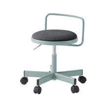 コモンファニチャー　CUCH-302CD-AW2　ロースツール 腰フレーム付 ナイロン双輪キャスター　布地張り［ブルーグリーン×オフブラック］