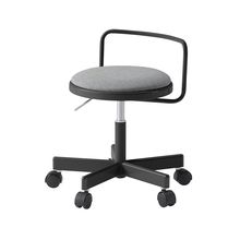 コモンファニチャー　CUCH-302CD-BC5　ロースツール 腰フレーム付 ナイロン双輪キャスター　布地張り［ブラック×グレー］