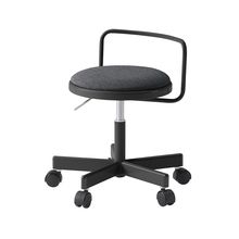 コモンファニチャー　CUCH-302CD-BW2　ロースツール 腰フレーム付 ナイロン双輪キャスター　布地張り［ブラック×オフブラック］