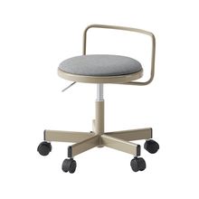 コモンファニチャー　CUCH-302CD-EC5　ロースツール 腰フレーム付 ナイロン双輪キャスター　布地張り［ベージュ×グレー］