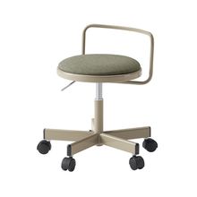 コモンファニチャー　CUCH-302CD-EL2　ロースツール 腰フレーム付 ナイロン双輪キャスター　布地張り［ベージュ×ダークオリーブ］