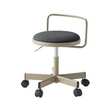 コモンファニチャー　CUCH-302CD-EW2　ロースツール 腰フレーム付 ナイロン双輪キャスター　布地張り［ベージュ×オフブラック］