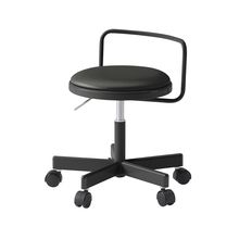 コモンファニチャー　CUCH-302D-BT1　ロースツール 腰フレーム付 ナイロン双輪キャスター　ビニールレザー張り［ブラック×ブラック］