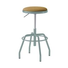 コモンファニチャー　CUCH-303CD-AY2　ハイスツール グライド脚　布地張り［ブルーグリーン×ディープイエロー］