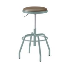 コモンファニチャー　CUCH-303D-AF2　ハイスツール グライド脚　ビニールレザー張り［ブルーグリーン×チェスナットブラウン］
