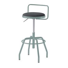 コモンファニチャー　CUCH-304CD-AW2　ハイスツール 腰フレーム付 グライド脚　布地張り［ブルーグリーン×オフブラック］