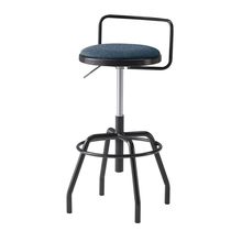 コモンファニチャー　CUCH-304CD-BB4　ハイスツール 腰フレーム付 グライド脚　布地張り［ブラック×ダックブルー］