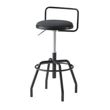 コモンファニチャー　CUCH-304CD-BW2　ハイスツール 腰フレーム付 グライド脚　布地張り［ブラック×オフブラック］