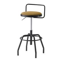 コモンファニチャー　CUCH-304CD-BY2　ハイスツール 腰フレーム付 グライド脚　布地張り［ブラック×ディープイエロー］