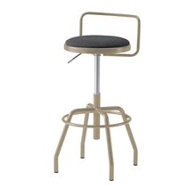コモンファニチャー　CUCH-304CD-EW2　ハイスツール 腰フレーム付 グライド脚　布地張り［ベージュ×オフブラック］
