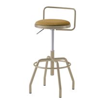 コモンファニチャー　CUCH-304CD-EY2　ハイスツール 腰フレーム付 グライド脚　布地張り［ベージュ×ディープイエロー］