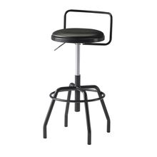 コモンファニチャー　CUCH-304D-BT1　ハイスツール 腰フレーム付 グライド脚　ビニールレザー張り［ブラック×ブラック］