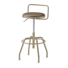 コモンファニチャー　CUCH-304D-EF2　ハイスツール 腰フレーム付 グライド脚　ビニールレザー張り［ベージュ×チェスナットブラウン］