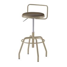 コモンファニチャー　CUCH-304D-EH4　ハイスツール 腰フレーム付 グライド脚　ビニールレザー張り［ベージュ×カシューブラウン］
