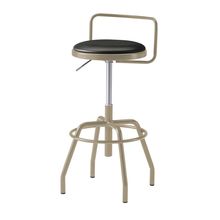 コモンファニチャー　CUCH-304D-ET1　ハイスツール 腰フレーム付 グライド脚　ビニールレザー張り［ベージュ×ブラック］