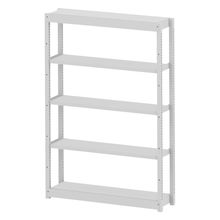 コモンファニチャー　CUSH-123GSA-W　シェルフ 5段タイプ 単体型　W1200×D300×H1800［ホワイトグレー］