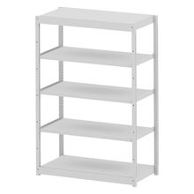 コモンファニチャー　CUSH-126GSA-W　シェルフ 5段タイプ 単体型　W1200×D600×H1800［ホワイトグレー］