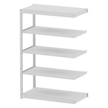 コモンファニチャー　CUSH-126TSA-W　シェルフ 5段タイプ 連増型　W1200×D600×H1800［ホワイトグレー］