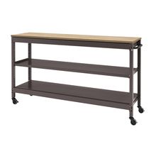 コモンファニチャー　CUSL-124GKC-HD　シェルフ ロー キャスタータイプ 木目天板　W1200×D450×H1030［ブラウン×オークライト］