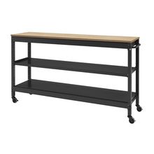 コモンファニチャー　CUSL-124GKC-TD　シェルフ ロー キャスタータイプ 木目天板　W1200×D450×H1030［ブラック×オークライト］