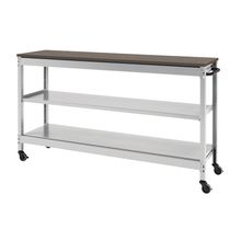 コモンファニチャー　CUSL-124GKC-WN　シェルフ ロー キャスタータイプ 木目天板　W1200×D450×H1030［ホワイトグレー×ノルディックバーチ］