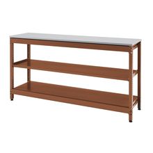 コモンファニチャー　CUSL-124GNA-RF　シェルフ ロー アジャスタータイプ 単体 樹脂エッジ　W1200×D450×H950［オレンジ×ライトグレー］