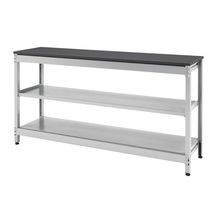 コモンファニチャー　CUSL-124GNA-WC　シェルフ ロー アジャスタータイプ 単体 樹脂エッジ　W1200×D450×H950［ホワイトグレー×ダークグレー］