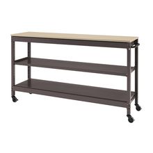 コモンファニチャー　CUSL-124GNC-HE　シェルフ ロー キャスタータイプ 樹脂エッジ　W1200×D450×H1030［ブラウン×ベージュ］