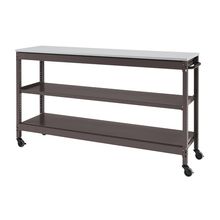 コモンファニチャー　CUSL-124GNC-HF　シェルフ ロー キャスタータイプ 樹脂エッジ　W1200×D450×H1030［ブラウン×ライトグレー］