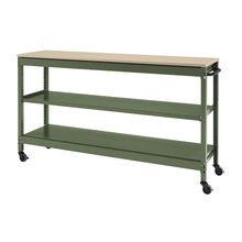コモンファニチャー　CUSL-124GNC-QE　シェルフ ロー キャスタータイプ 樹脂エッジ　W1200×D450×H1030［グリーン×ベージュ］