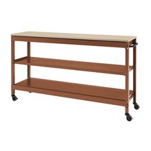 コモンファニチャー　CUSL-124GNC-RE　シェルフ ロー キャスタータイプ 樹脂エッジ　W1200×D450×H1030［オレンジ×ベージュ］