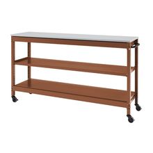 コモンファニチャー　CUSL-124GNC-RF　シェルフ ロー キャスタータイプ 樹脂エッジ　W1200×D450×H1030［オレンジ×ライトグレー］