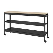 コモンファニチャー　CUSL-124GNC-TE　シェルフ ロー キャスタータイプ 樹脂エッジ　W1200×D450×H1030［ブラック×ベージュ］