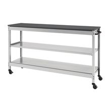 コモンファニチャー　CUSL-124GNC-WC　シェルフ ロー キャスタータイプ 樹脂エッジ　W1200×D450×H1030［ホワイトグレー×ダークグレー］