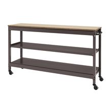 コモンファニチャー　CUSL-124GWC-HE　シェルフ ロー キャスタータイプ　W1200×D450×H1030［ブラウン×ベージュ］