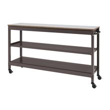 コモンファニチャー　CUSL-124GWC-HF　シェルフ ロー キャスタータイプ　W1200×D450×H1030［ブラウン×ライトグレー］