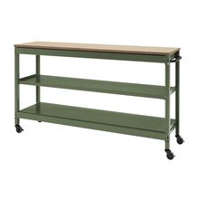コモンファニチャー　CUSL-124GWC-QE　シェルフ ロー キャスタータイプ　W1200×D450×H1030［グリーン×ベージュ］
