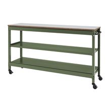 コモンファニチャー　CUSL-124GWC-QF　シェルフ ロー キャスタータイプ　W1200×D450×H1030［グリーン×ライトグレー］