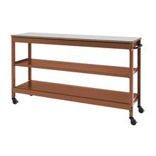 コモンファニチャー　CUSL-124GWC-RF　シェルフ ロー キャスタータイプ　W1200×D450×H1030［オレンジ×ライトグレー］