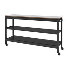 コモンファニチャー　CUSL-124GWC-TF　シェルフ ロー キャスタータイプ　W1200×D450×H1030［ブラック×ライトグレー］